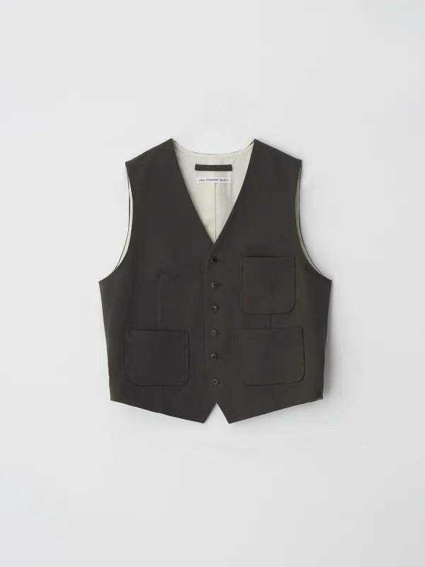 Margaret chino vest_dark taupe