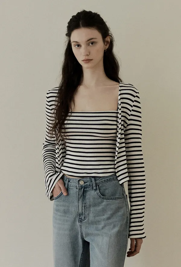 Joy Stripe Sleeveless Top (Navy Stripe)