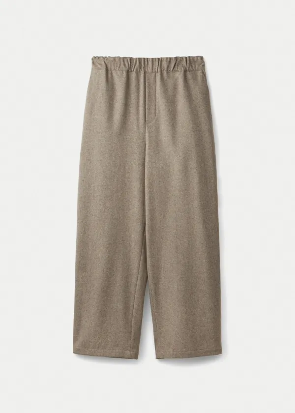 Wool cashmere straight pants_Hay