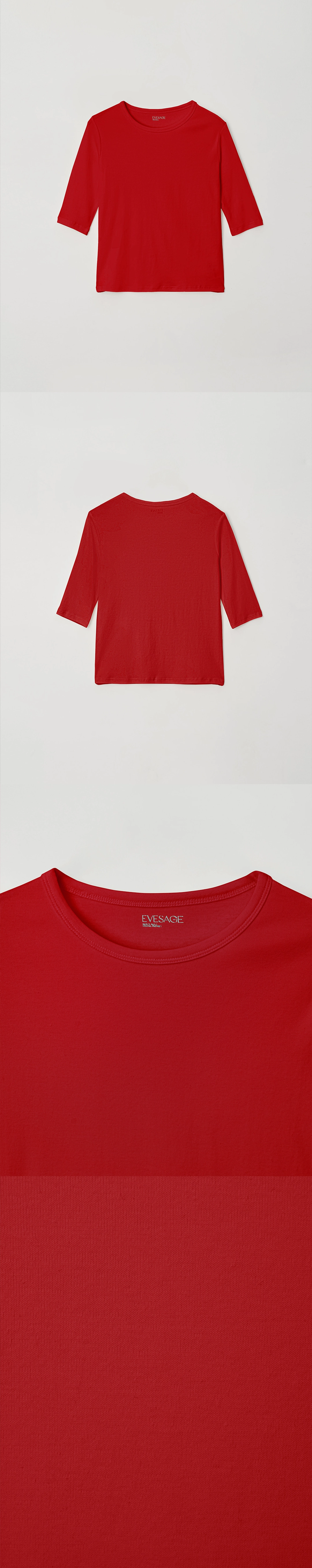 이브세이지 Regular span half tee (Red) 상품 이미지 2