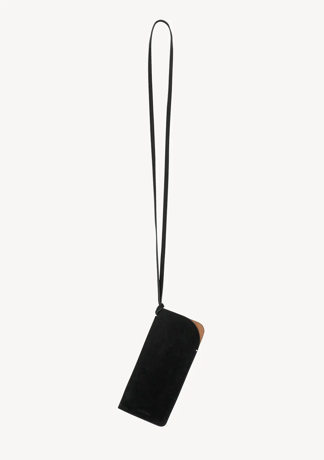 Nubuck Leather Glasses Case in Black