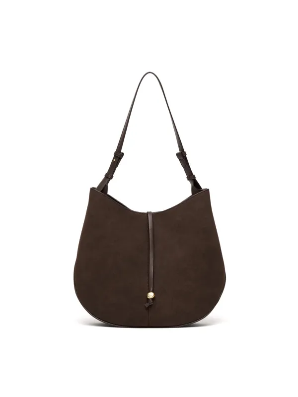 [이주빈 착용]Ova Hobo Bag [Suede Brown]