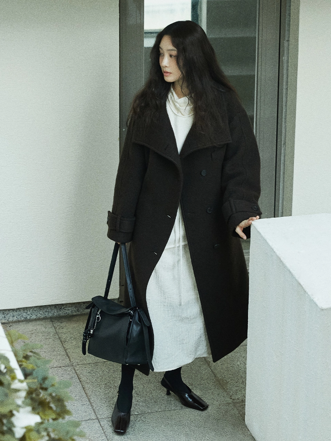 루에브르 Belted High-Neck Long Coat SW5XH914-M9 상품 이미지 2