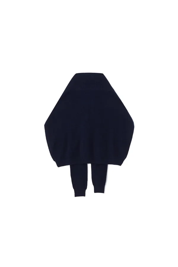 PURE CASHMERE KNIT MUFFLER [NAVY]
