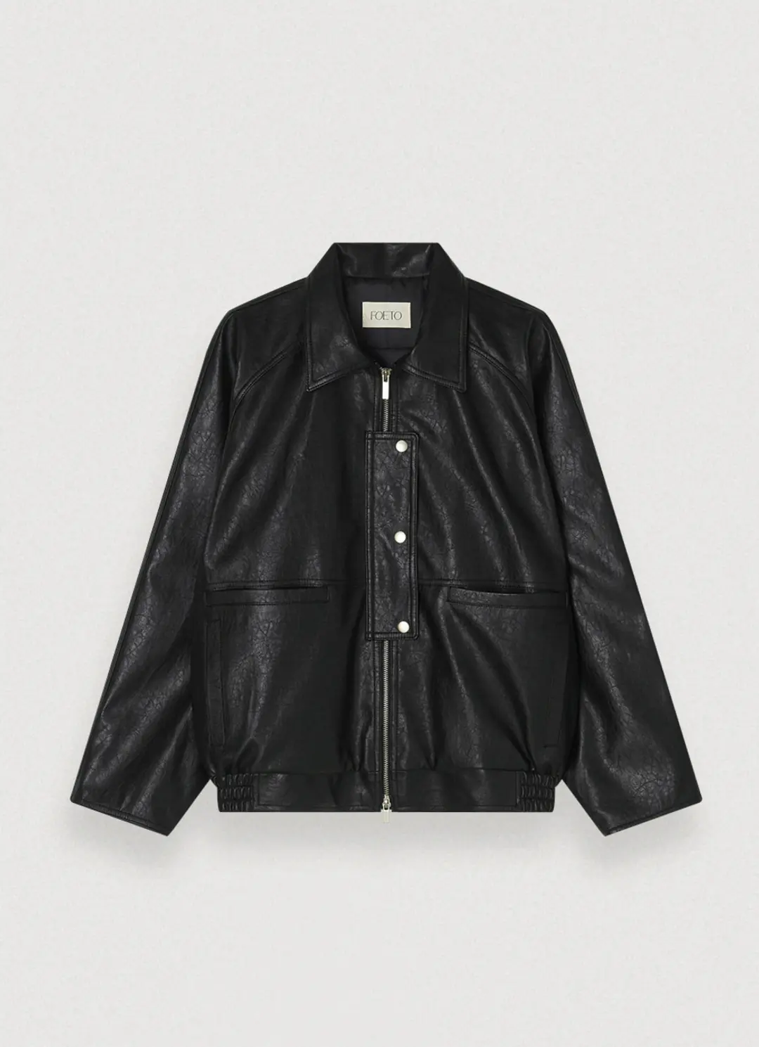포에토 GARAGE LEATHER JACKET - BLACK 상품 이미지 3