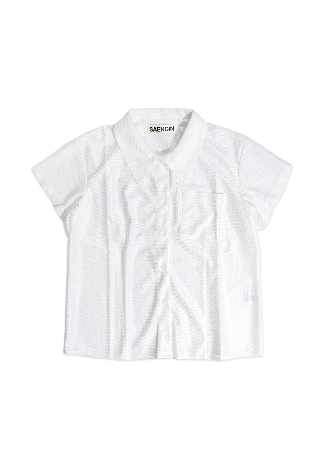 생긴 MESH UNIFORM SHIRT - WHITE 상품 이미지 1
