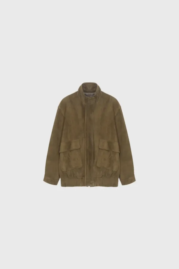 [Exclusive] Suede high neck jumper