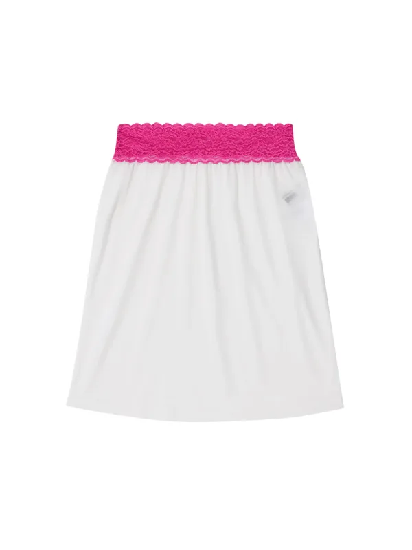 UNDERLACE JERSEY SKIRT_WHITE