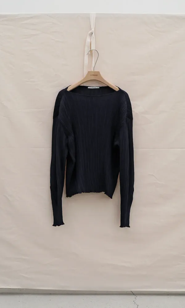 Ziggle Pleats Top_Knife Black (1차 리오더)