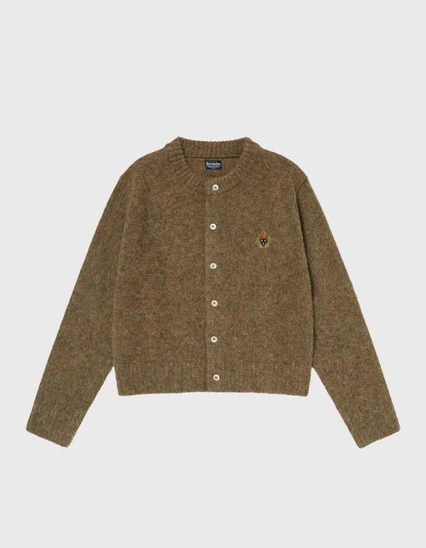 CREST SHAGGY DOG ROUND CARDIGAN (W) / M.Brown