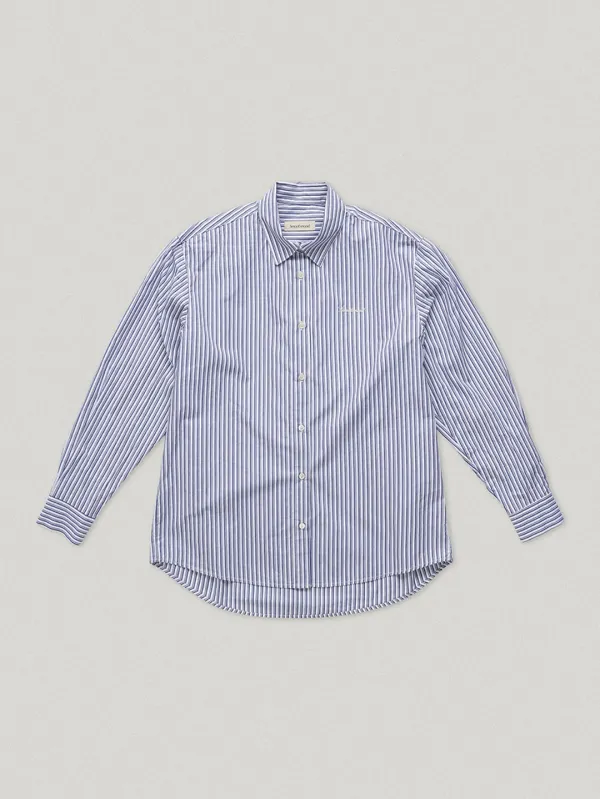 Aberdeen Italic Logo Striped Shirts Navy Blue (3rd)