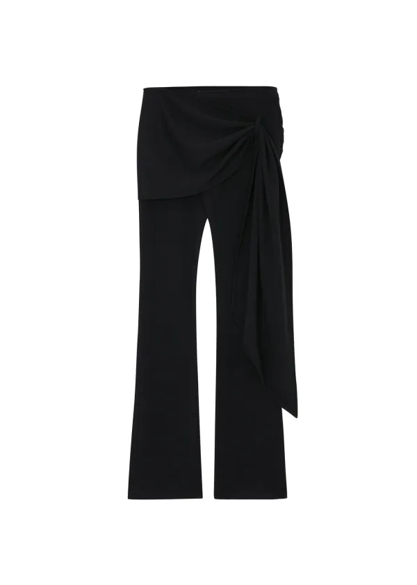 STRAP TIED PANTS, BLACK