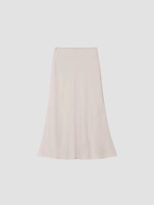 SMOOTH TEXTURE MAXI SKIRT_SAND BEIGE_OE3C2MSK92SBG