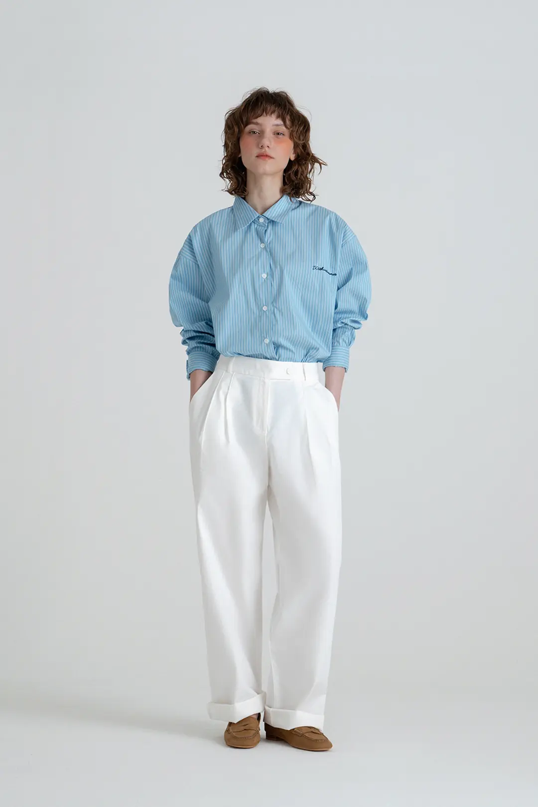 위드아웃썸머 Wide pintuck pants_ivory 상품 이미지 2