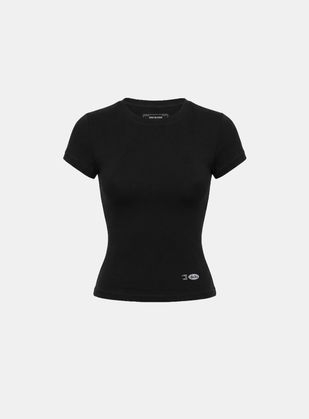 배드블러드 [w-tee26-055] BS Cotton Jersey Fitted Short Sleeve T-Shirt - Black 상품 이미지 1