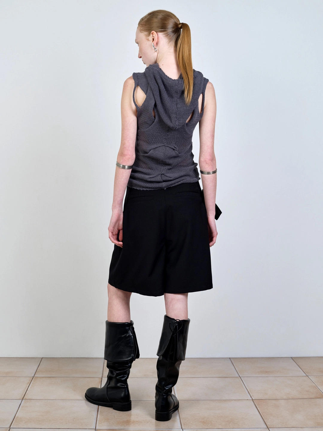 나체 WRAP BERMUDA PANTS BLACK 상품 이미지 3