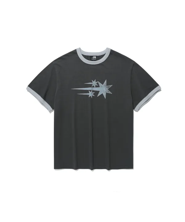 [6/12 pre-order]vintage 3star basic ringer tee[charcoal]