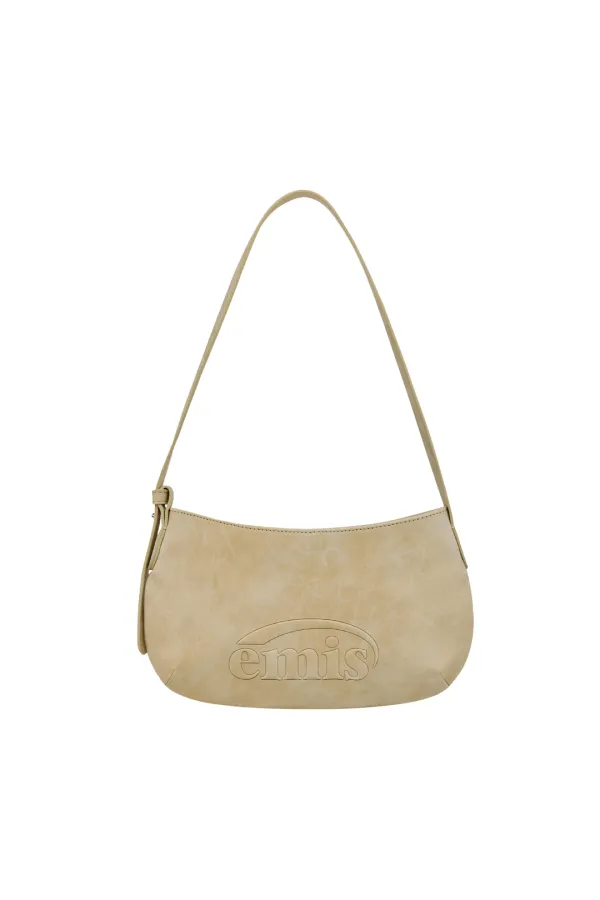 LOGO EMBOSSED TOTE BAG-BEIGE