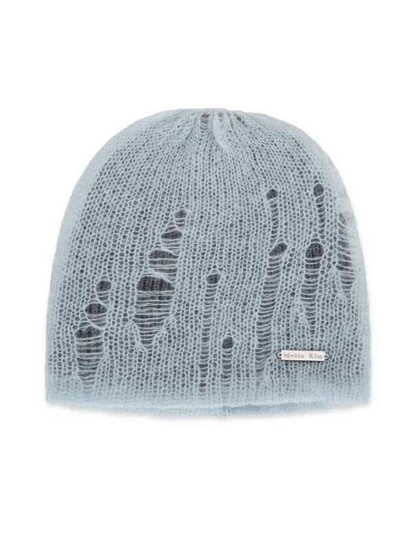 VINTAGE LAYER KNIT BEANIE IN LIGHT BLUE