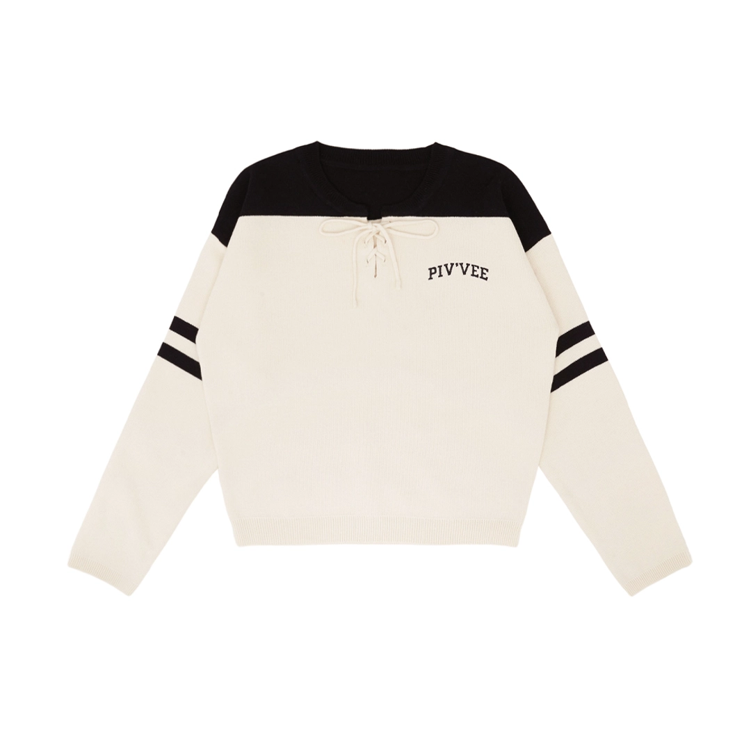 피브비 [2차] Lace-up Knit Pullover (sand beige) 상품 이미지 2