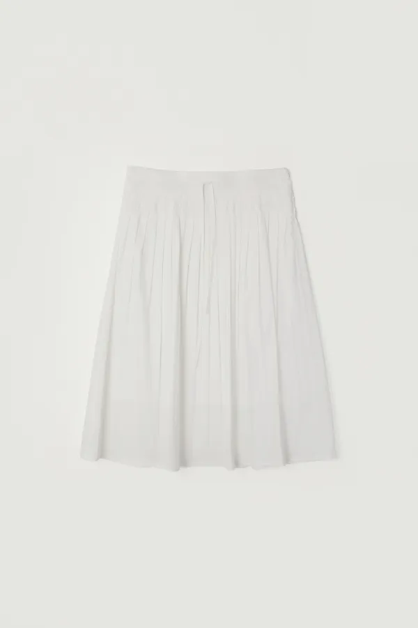 PHOEBE PLEATS LONG SKIRT_WHITE