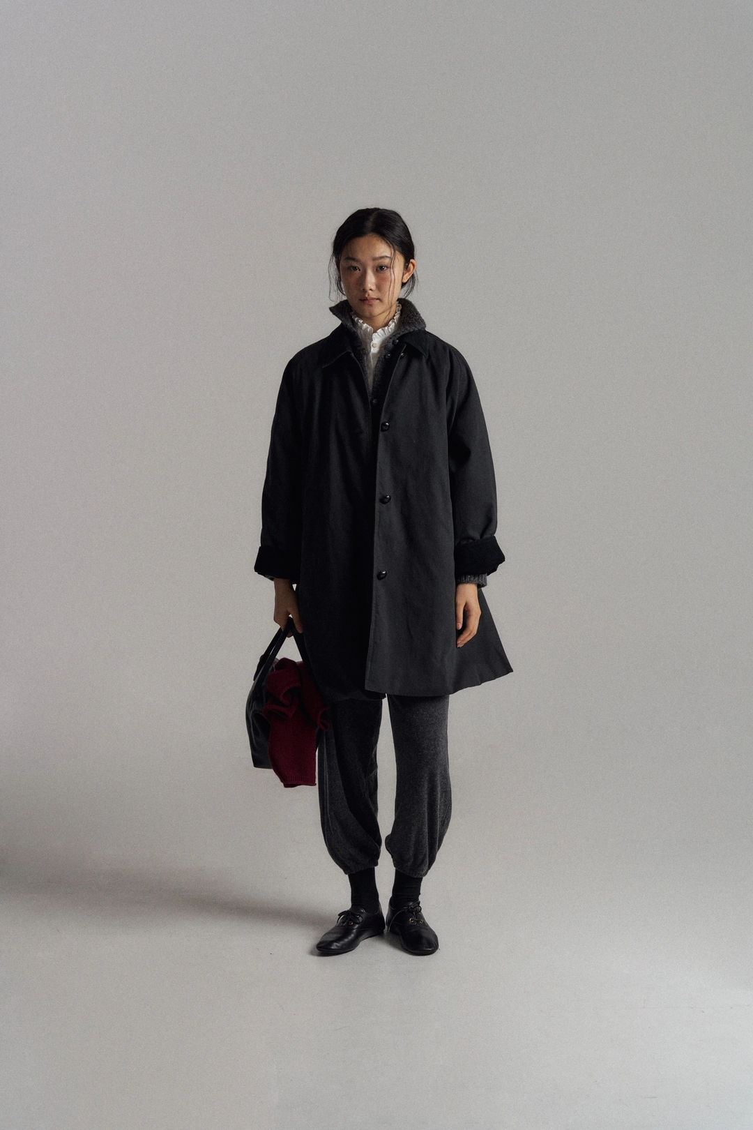 블로어 [10/16 예약배송] Kama Washed Balmacaan Coat (Black) 상품 이미지 1