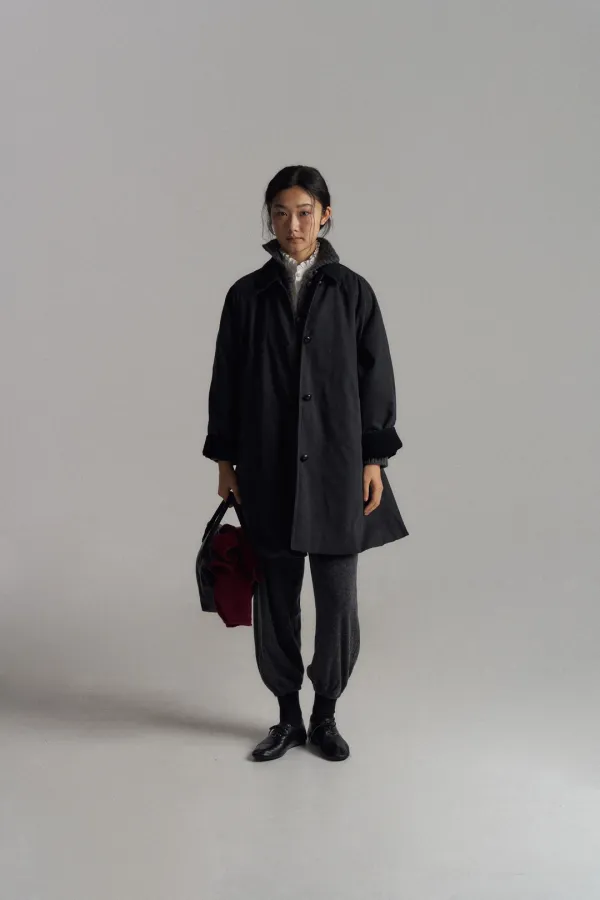 [10/16 예약배송] Kama Washed Balmacaan Coat (Black)
