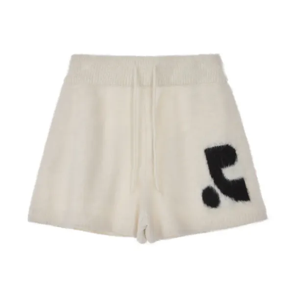 HAIRY KNIT SHORTS - IVORY