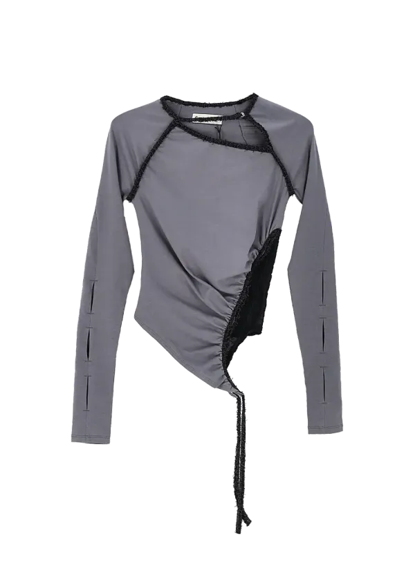 ASYMMETRY TOP GREY