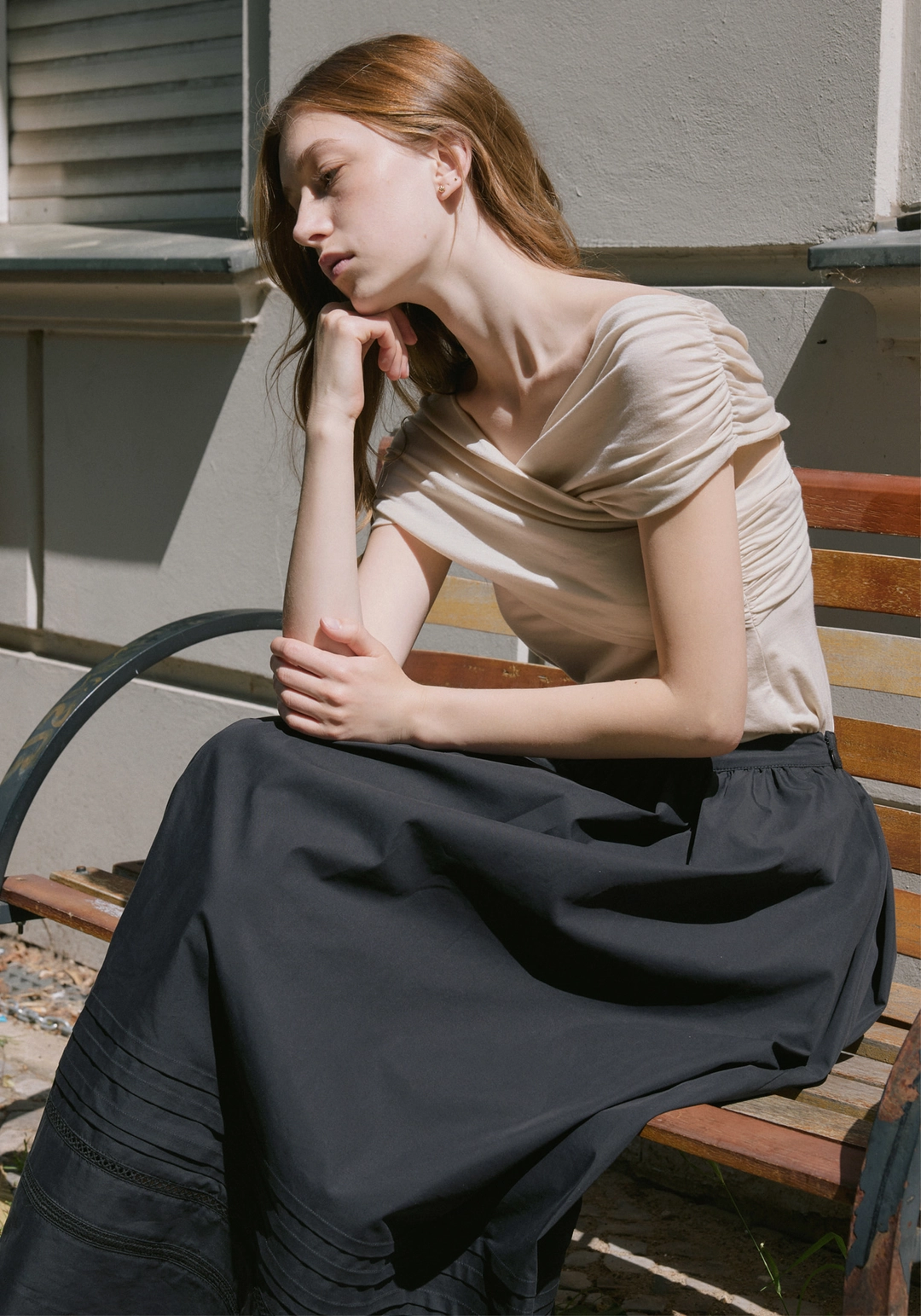 엘로주 Rowan Shirring Off-Shoulder Top 상품 이미지 2