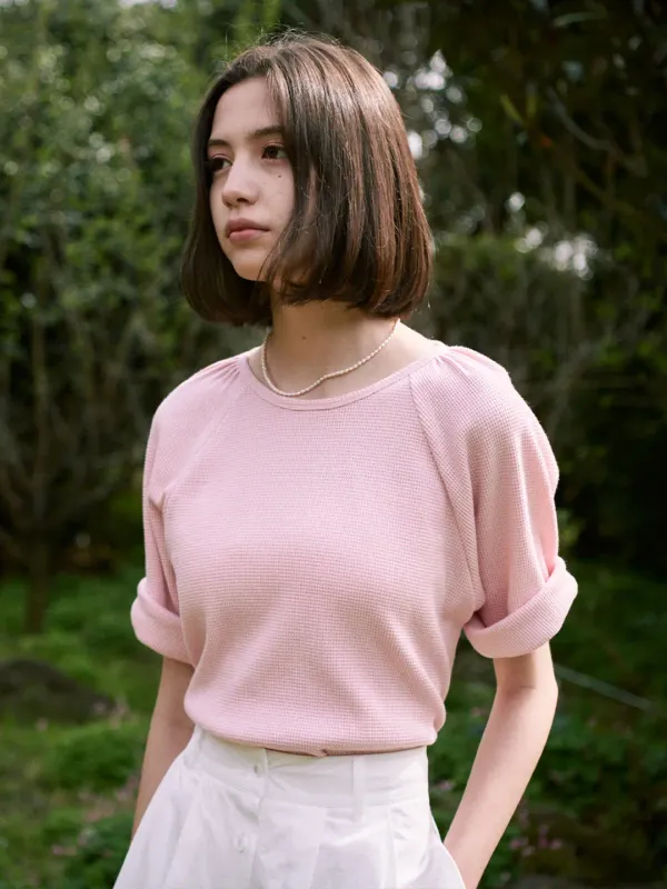 Waffle Raglan Sleeve T-shirt_3color