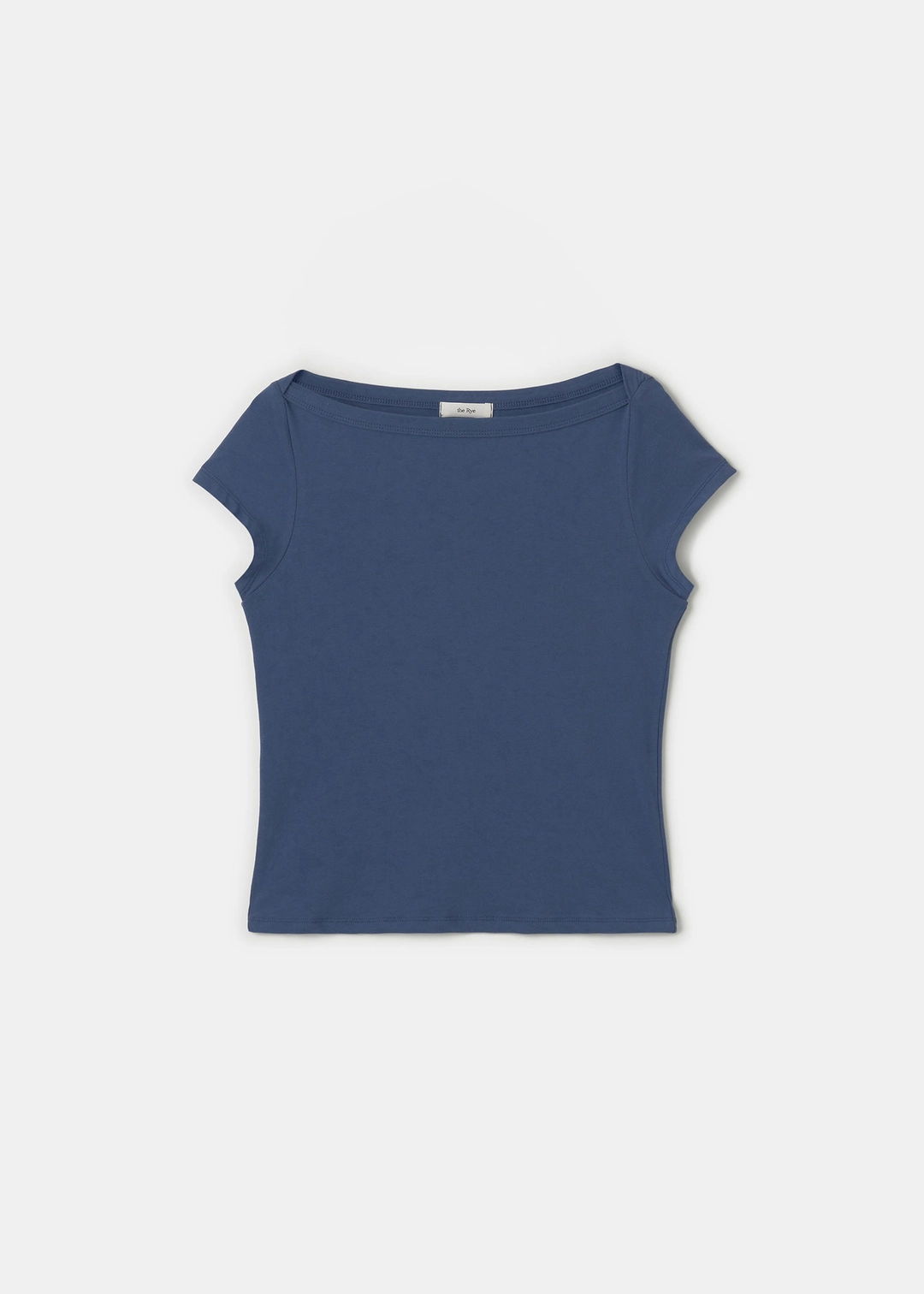 더라이 Boat-Neck Shoulder T-shirt(Blue) 상품 이미지 1