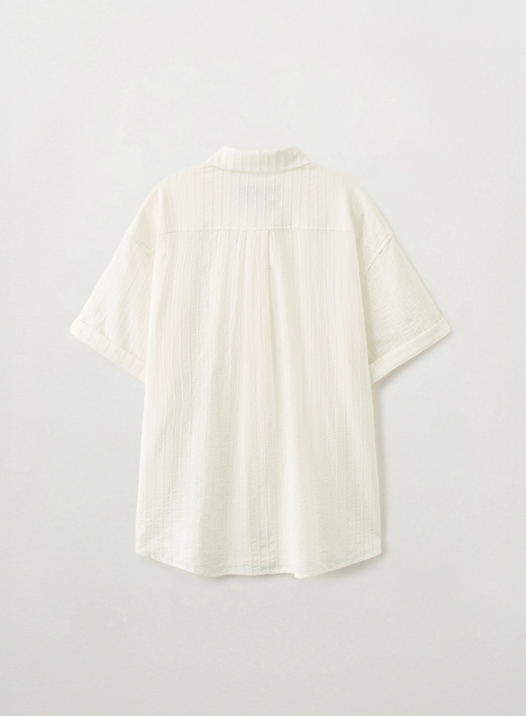 세터 [RIIZE\'s Pick] Roll Up Half Shirt - Cream 상품 이미지 3