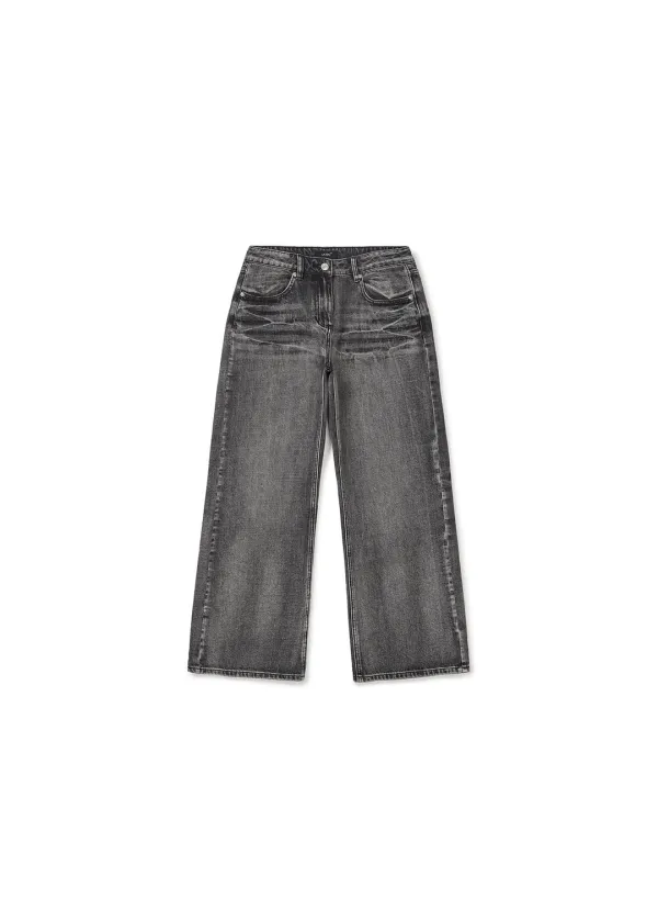WIDE-LEG WASHED DENIM (BLACK)