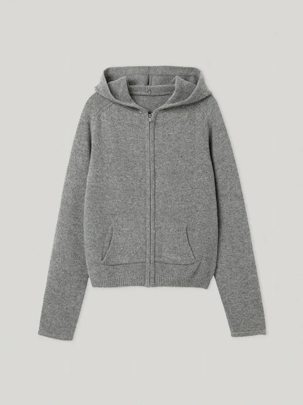 Dottie Hooded Knit Zip Up Gray (2nd)