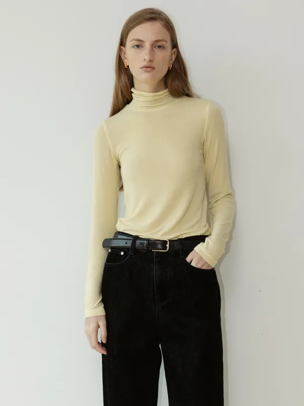 Back Slit Turtleneck T-Shirt SW5XE827_5color