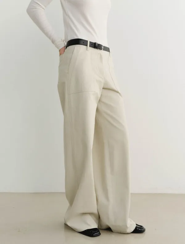 Joan Cotton Pants (Beige)
