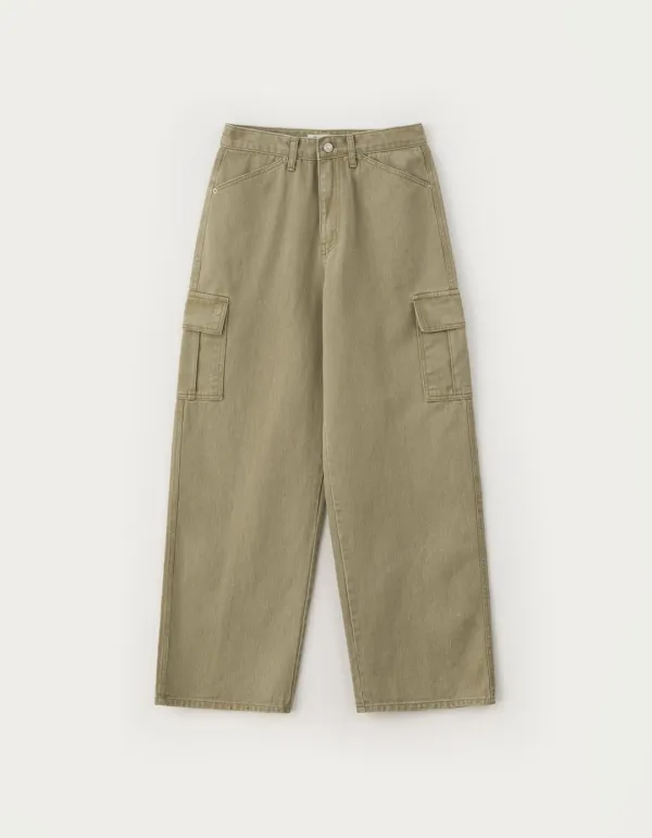 Jackie Cargo Washed Pants - Beige