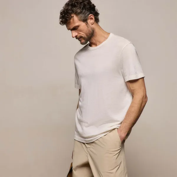 Cotton Cashmere Short Sleeve Tee - White