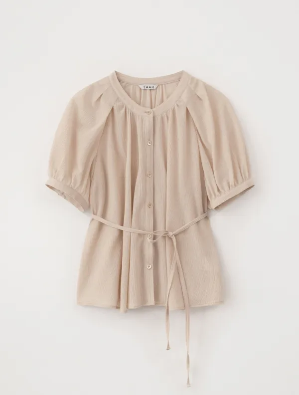 Lina Gathered Blouse (Peach)