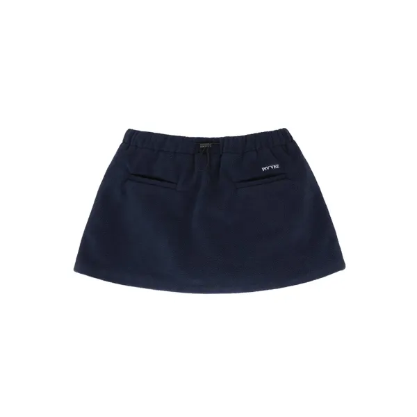 Fleece Drawstring Mini Skirt (ocean navy)