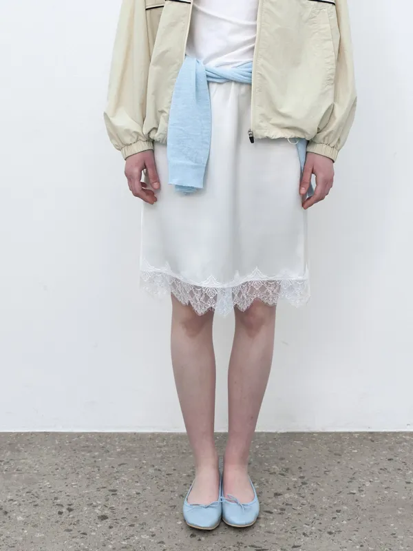 LACE MIDI SKIRT - IVORY