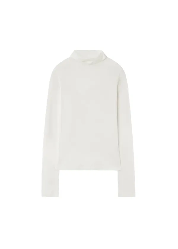 BASIC TENCEL TURTLE NECK T, IVORY