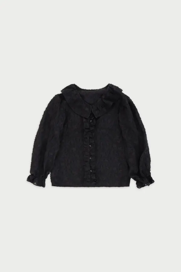 Flor frill blouse_black