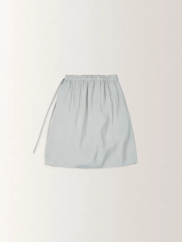 BANDING BALLOON MIDI SKIRT [ PALE BLUE ]