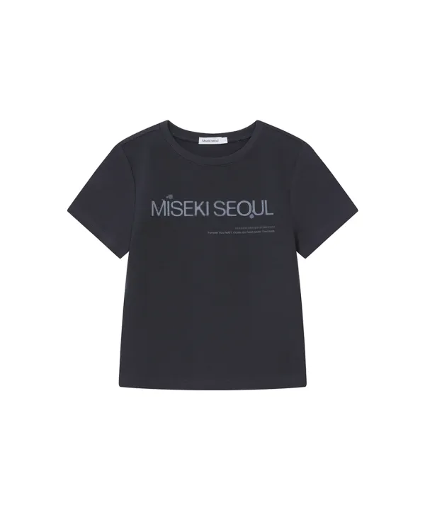 [Exclusive] Logo short sleeves CHARCOAL