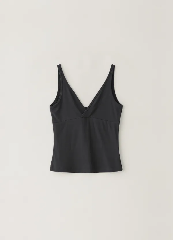 7TH / Spandex V-neck Sleeveless - Charcoal