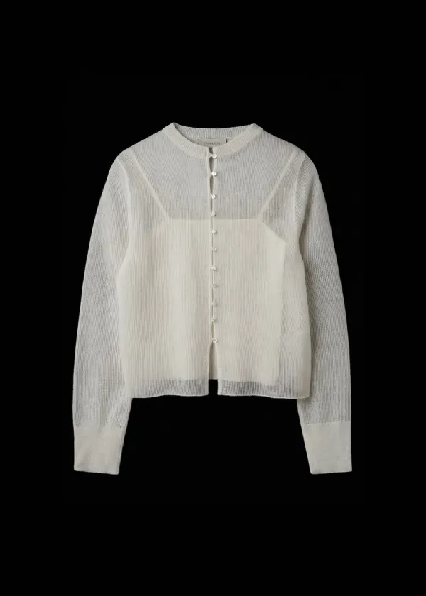 [3rd] Sheer Cotton Cardigan With Camisole_Ivory