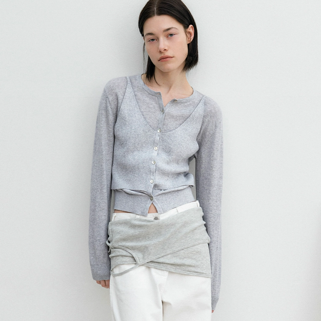 아뜰리에 나인 (CD-2251)AN BUSTIER COMBINATION CARDIGAN 상품 이미지 1