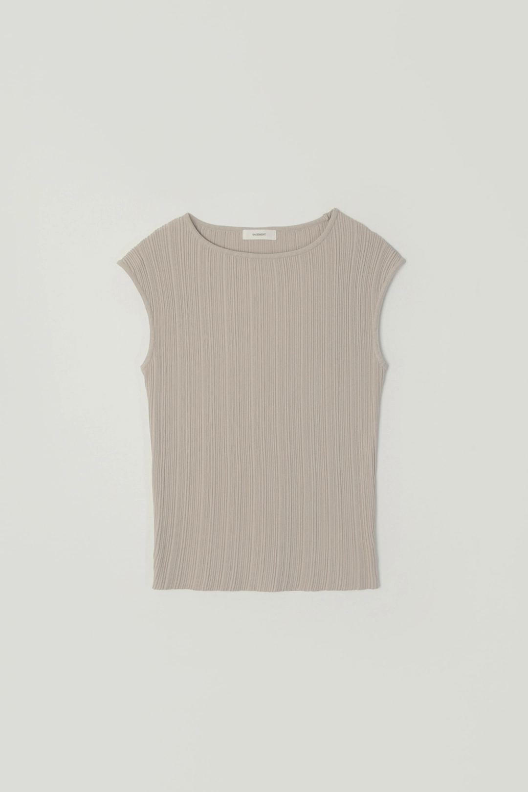 세이지먼트 ELENA PLEATS CAP SLEEVE KNIT_BEIGE 상품 이미지 1